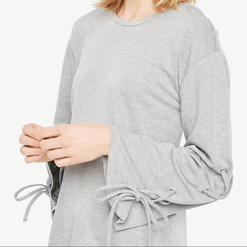 Ann Taylor lace up flare sleeve top